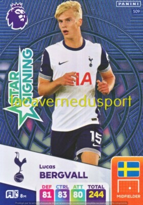 509 LUCAS BERGVALL # TOTTENHAM PANINI PREMIER LEAGUE 2024 2025 ADRENALYN