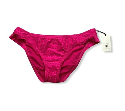 Damen Struktur Punkte Hipster Bikinihose - Shade & Shore - Himbeere - M - S208 - Bild 3 von 5
