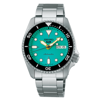 SEIKO 5 ケースセット SEIKO 5 SRPK33 Steel Case Teal Dial w Bracelet DayDate 38mm