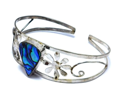 Bracciale Bracciale Pietra Preziosa Conchiglia Argento Sterling 925 Placcato a Mano - Foto 3 di 6