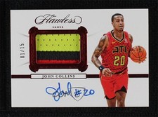 2019 Panini Flawless Signature Prime Materials Ruby 1/15 John Collins Auto 3d3