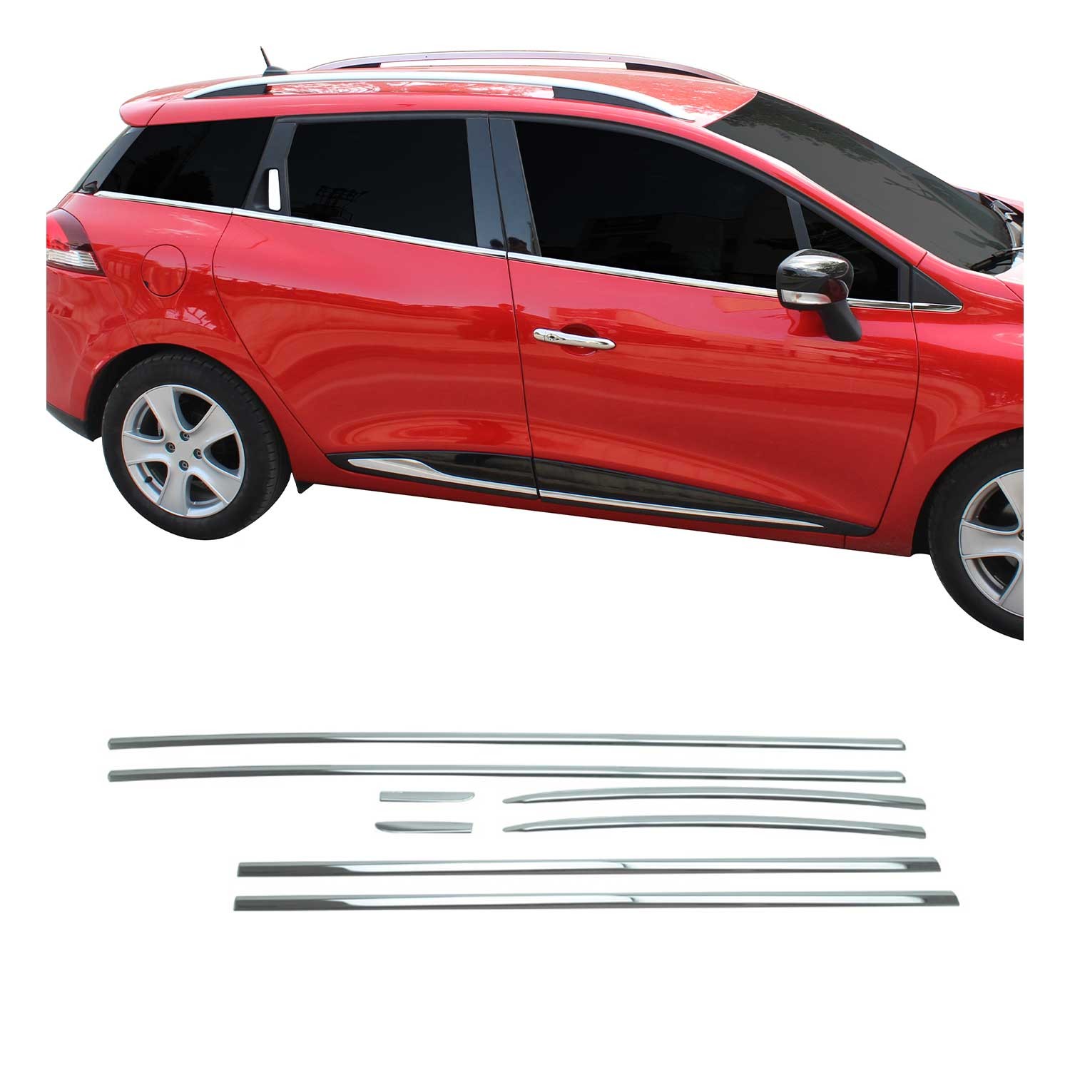 Rénovez vos contours de vitre abîmés de Clio Grandtour avec ces baguettes inox