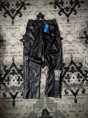 Adidas Adibreak Centre Stage - Faux Leather Track Pants  Black