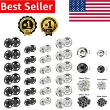 Craft Essential: 120 Sew-On Snap Buttons in 2 Sizes and Colors for Every Project