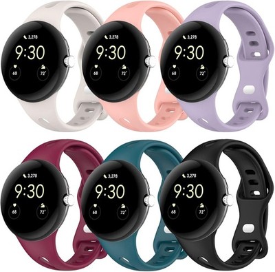 6 Soft Silicone Straps Compatible with Google Pixel Watch 3/4 41mm