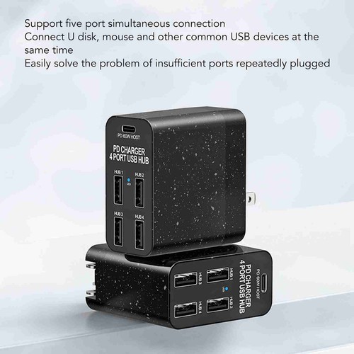 Stacja ładująca typu C PD65W 5 portów Desktop USB Ładowarka Głowica ładująca US Plu FY - Zdjęcie 10 z 24