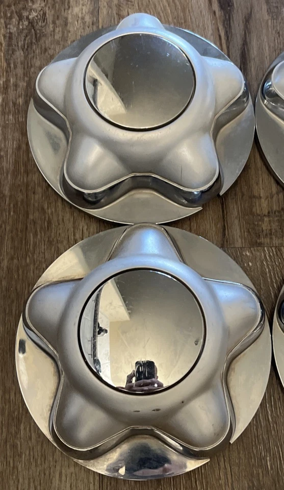 Juego de tapas centrales Ford F-150 1997-2003 cromadas plateadas OEM F65A-1A096-CA Foto 3 de 4