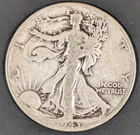 A Silver Walking Liberty Half Dollar 1943  D-Mint