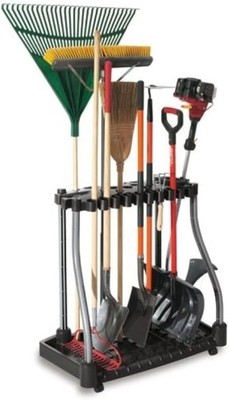 Garage Tool Tower Rack Easy to Assemble Wheeled Organizes up to 40 Long-Handled