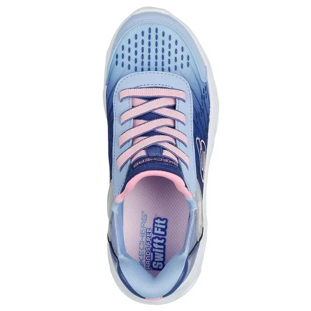 Zapatilla deportiva Skechers para niñas manos libres ajuste rápido deslizamiento flexible talla 12 azul Foto 4 de 4