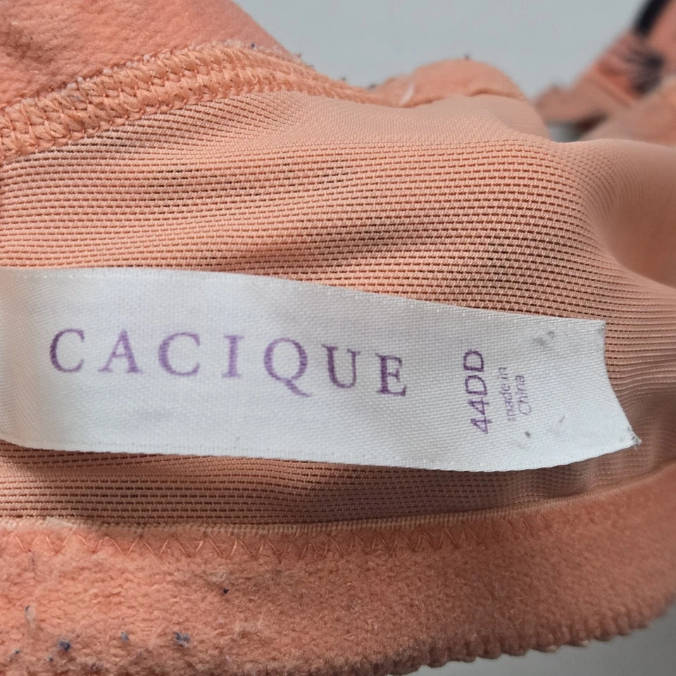 Sujetador Cacique Mujer 44DD Naranja Floral Suave Balconette Encaje Correas Ajustables Foto 4 de 4