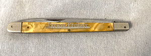 Vtg BRISTOL LINE GERMANY MELON TESTER  FRUIT SAMPLER KNIFE YELLOW CRACKED ICE
