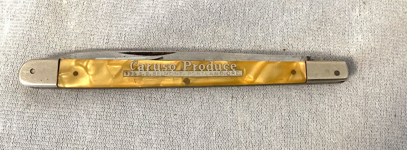 Vtg BRISTOL LINE GERMANY MELON TESTER  FRUIT SAMPLER KNIFE YELLOW CRACKED ICE