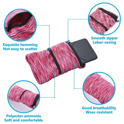 3Pcs Wrist Wallet with Zipper, Lightweight Phone Wristband for Running, Breat... - 第 4/7 張圖片