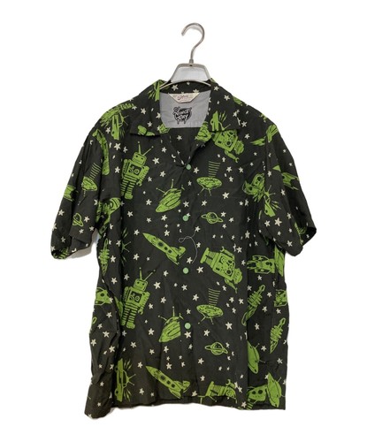 Star OF HOLLYWOOD Open collar shirt Size: M Black Men