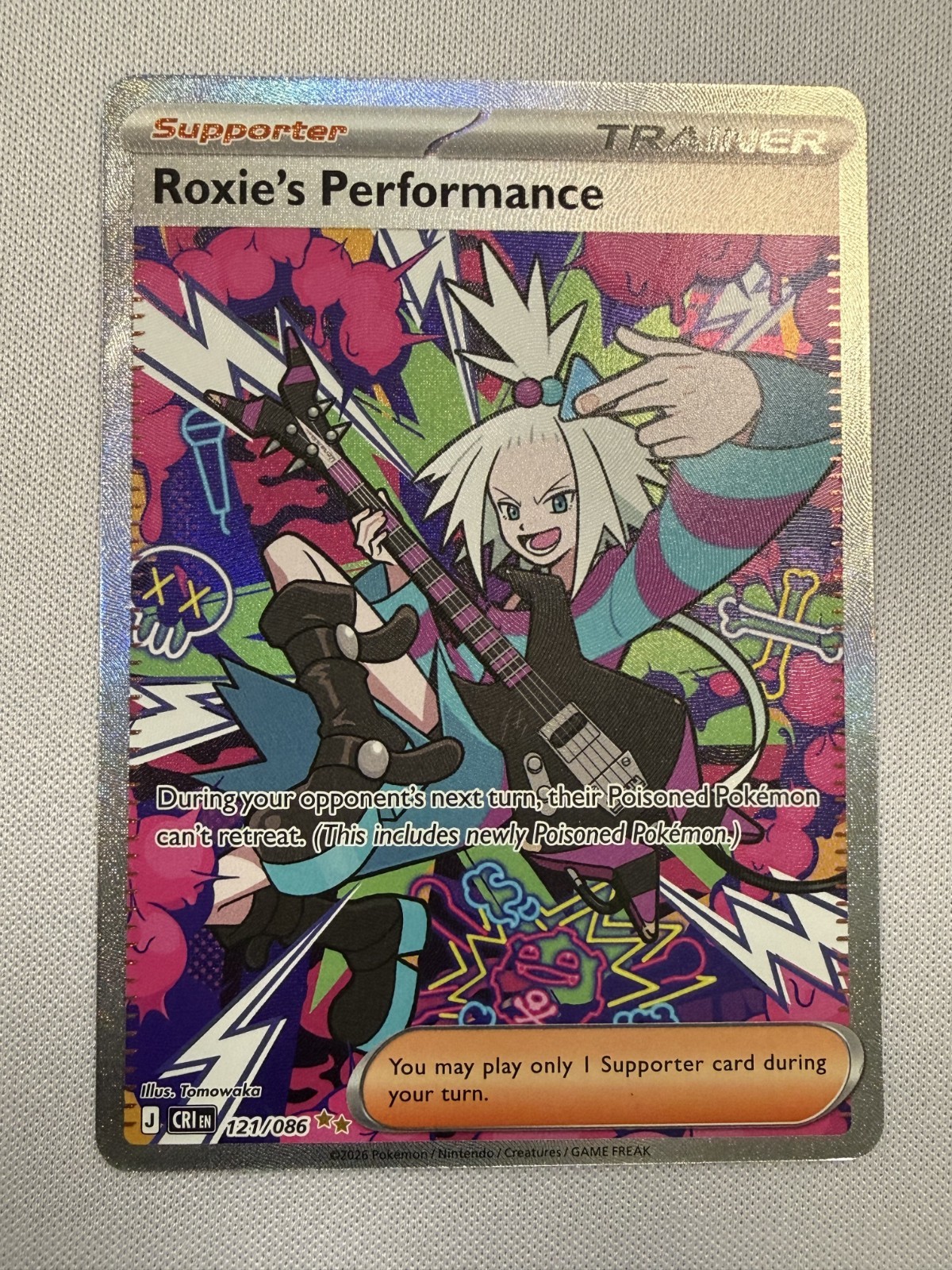 Pokemon TCG - Roxie's Performance 121/086 Me04: Chaos Rising Holo NM