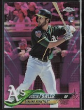 2018 Topps Chrome #157 Dustin Fowler Pink Refractor