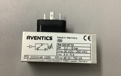 Aventics R412010713 Pneumatic Pressure Switch 0.2-16 Bar 30VDC 250VAC 3/5A (b478