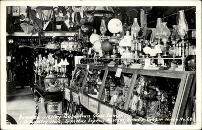 Arcadia CA Bohemian Glass Lamps c1940s-50s Real Photo Vintage Postcard bhn