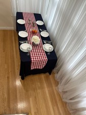 Buffalo Plaid Checkered Table Runner 14x108 Inch Polyester Gingham Red