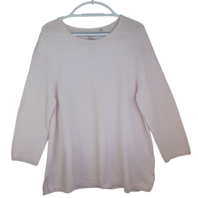 Barbour Sweater Womens 14 Pink Textured Cotton Livingstone Knit Pullover