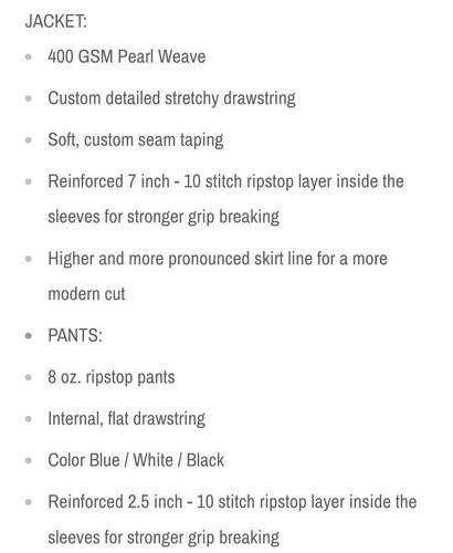 Black Armor BJJ Jiujitsu Gi Kimono Blue Set Size A1 400gsm / 8oz ripstop - Picture 10 of 10