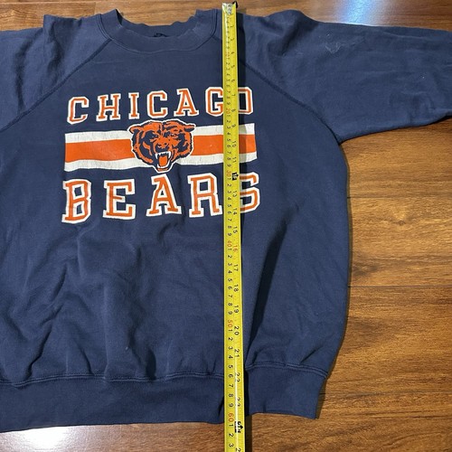 Vintage 80s Chicago Bears Pullover Crewneck Trench Tag Navy NFL Football Medium - Picture 4 of 4
