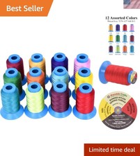 Size 277 840D T270 Bonded Nylon Thread - 12 Vibrant Colors 780 YDs Tex 270 He...