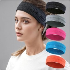 HEADBAND Thin Stretch Sports Yoga Gym Hair Band Wrap Sweatband Womens Mens New