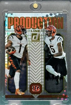 JA'MARR CHASE TEE HIGGINS RARE DUAL POLKA DOT REFRACTOR FOIL SPORTS CARD BENGALS