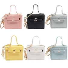 6 PCS Mini Backpack Keychain Super Smalls Makeup Bag Cute Coin Wallet PU Leat...