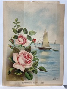 "Sunset Scene on Seneca Lake" Victorian Print for James Vick Seedsman