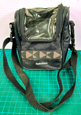 Vintage RadioShack Portable Scanner Radio Carry Case Clear Window Shoulder Strap