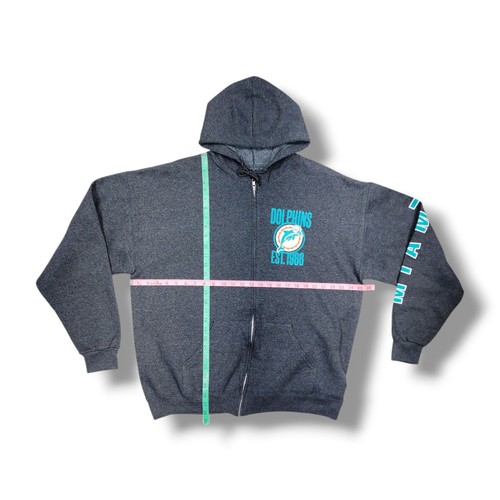 NFL Team Apparel Miami Dolphins Est.1966 Full Zip Up Gray Hoodie Men's XL - Picture 3 of 10