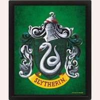 Harry Potter Colourful Crest Slytherin 3D Lenticular Poster Framed - G245Z