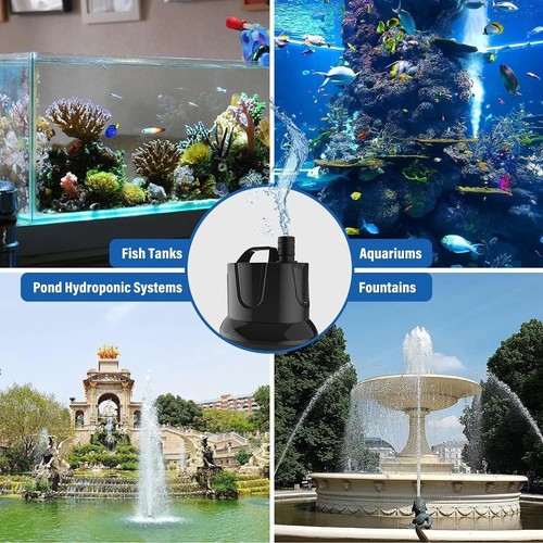 660GPH Submersible Water Pump Pond Fountain Pump Aquarium Fish Tank 8.2ft High - Picture 2 of 7