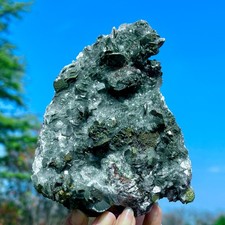 1.71LBNatural Colorful Pyrite Symbiosis Petal Calcite Crystal Raw Specimen