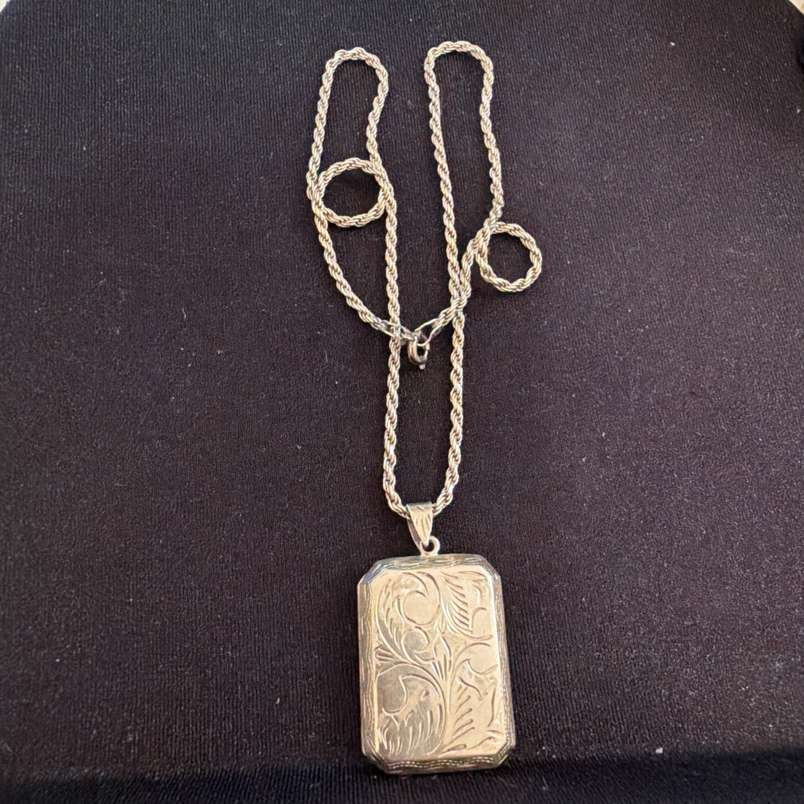 VTG Sterling Silver 925 Rectangular Engraved Phot… - image 3