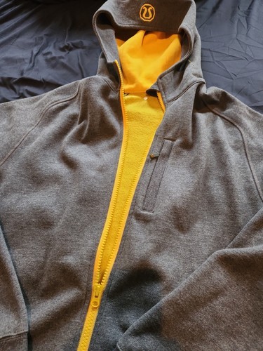 Lululemon Full Zip Hoodie Mens Extra Large Grey/Yellow - Picture 6 of 7