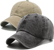 2 Packs Vintage Washed Distressed Baseball Cap Golf Dad Hat for Men Women