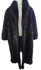 Vintage Monterey Fashions Brown Full Length Faux Fur Coat Women's Size 1X