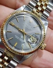 1974 Rolex Datejust 36 Sigma Watch 1601 Steel Gold Automatic Grey Dial Vintage