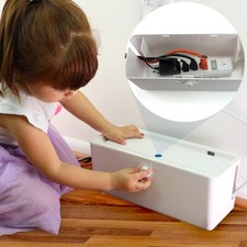 Power Strip Cover Box - Effectively Baby Proofs Power Strip with Patented Dua...