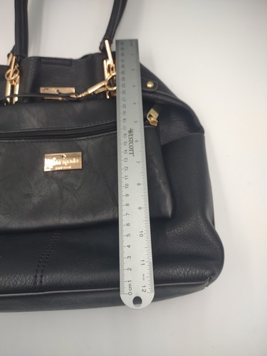 Kate Spade New York Womens Gold Tone Hardware Snap Closure Medium Bag Black - Picture 12 of 14