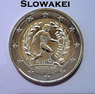 2 Euro Gedenkmünze Slowakei 2026 "50.Jahrestag Europameister Fussball EM"