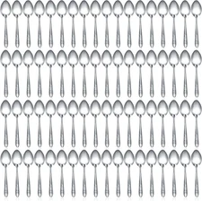 100 Pieces Dinner Spoons Set 6.69 Inches Silverware Spoons Bulk Stainless Steel 