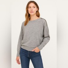 We The Free by Free People Gray Boatneck Dolman Pullover   Sz XS