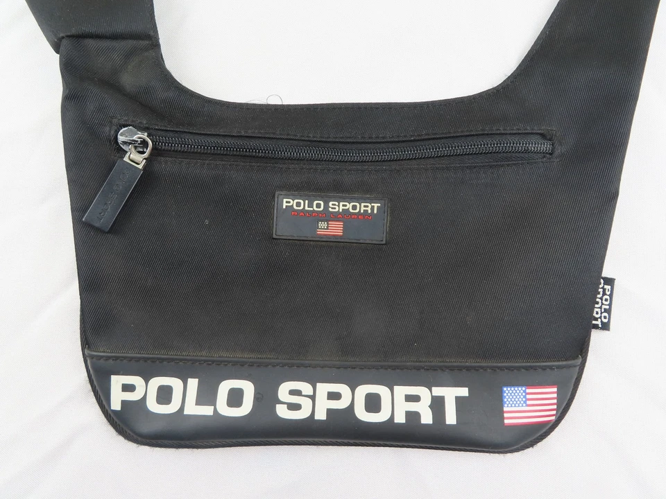 Cartera bandolera negra Polo Sport Ralph Lauren vintage bandolera bandolera bolso lateral años 90 Foto 2 de 4