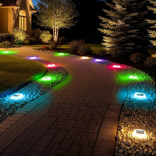 Rgb Solar Deck Lights With Remote 12 Pack 10 Modes For Outdoor Decor