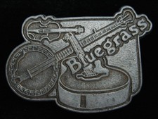 QC01126 VINTAGE 1970s  BLUEGRASS  MUSIC COMMEMORATIVE PEWTER BELT BUCKLE